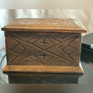 Antique/Vintage Carved Wooden Box, refer to pictures for details and size